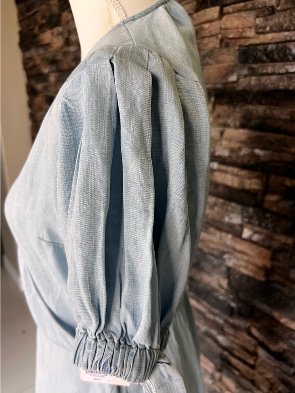 LC Lauren Conrad Pale Blue Wrap-Style Midi Dress - Picture 8 of 15